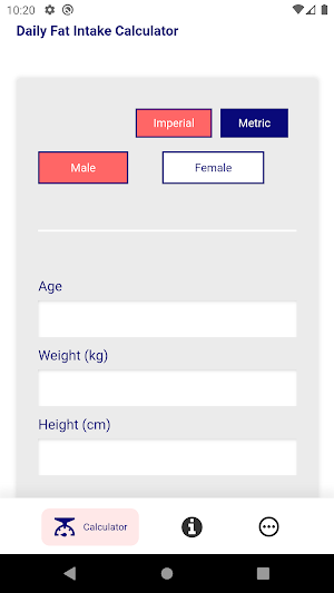 Daily Fat Intake Calculator Screenshot 0