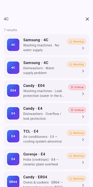 Error Codes: Appliance Fix Screenshot 1