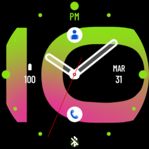 Hybrid Green Pink Watch Face Screenshot 3
