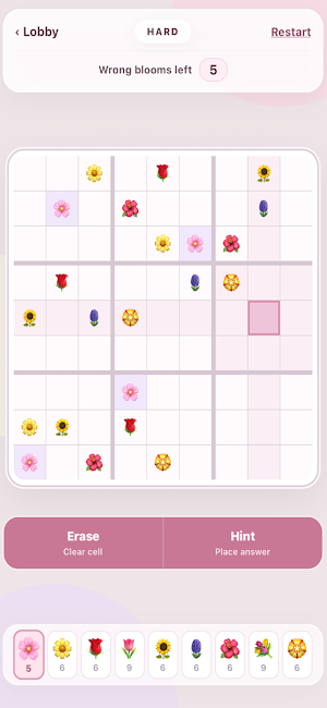 Flowerdoku - Hard Sudoku Game Screenshot 2