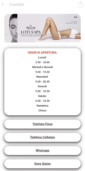 APP Lotus Spa Milano Screenshot 1