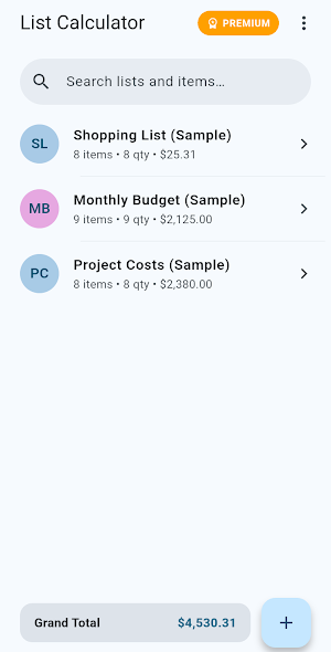 List Calculator Screenshot 0