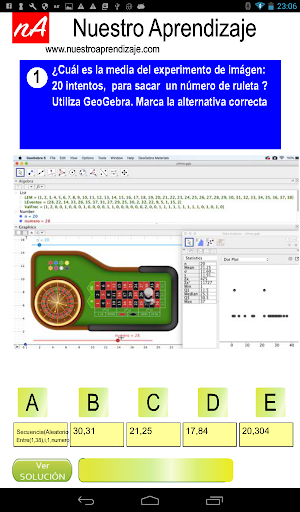 Media para distinto numero  intentos numero ruleta Screenshot 1