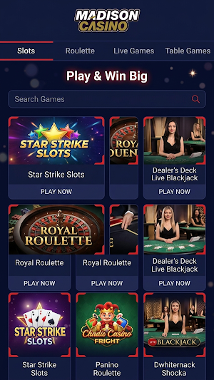 Madison Casino Screenshot 2
