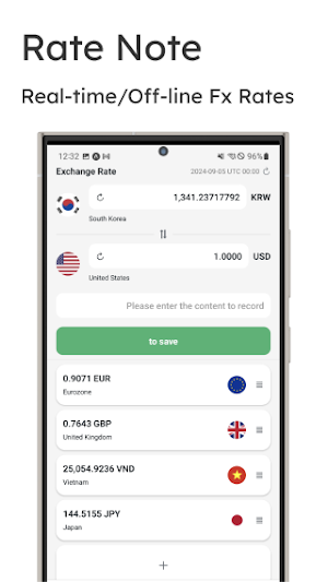 Rate Note - Real-time, Offline Screenshot 1