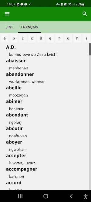 Jimi-French Dictionary Screenshot 0