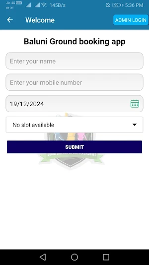 Baluni Ground booking app Screenshot 0