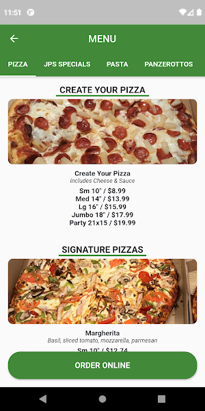 JP’s Pizzeria Screenshot 2