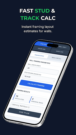 Drywall Stud & Ceiling Calc Screenshot 0