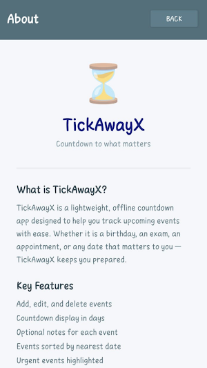 TickAwayX Screenshot 2