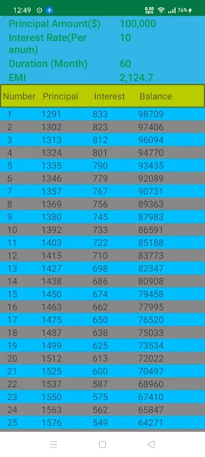 EMI Calculator Screenshot 2