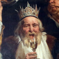 The king is drinking