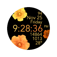 Gold Flowers Watch Face