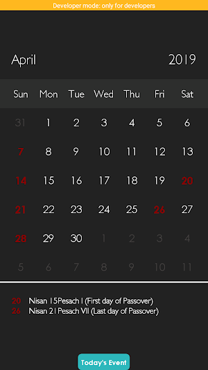 Israel Calendar 2020 Screenshot 1