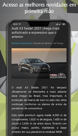 Auto Carros -  Tudo sobre o Universo Automotivo Screenshot 2