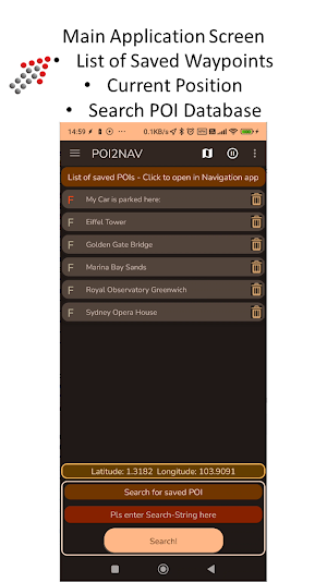 POI-2-NAV GPS Places Database Screenshot 1