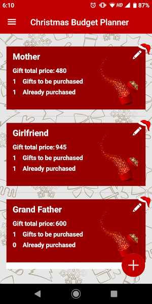 Christmas Budget Planner Screenshot 3