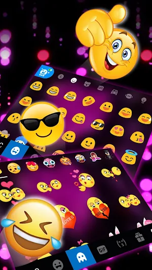Sparkling Hearts 3d Keyboard Theme Screenshot 2
