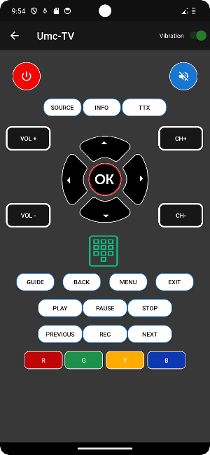 Remote control for UMC Tv Screenshot 2
