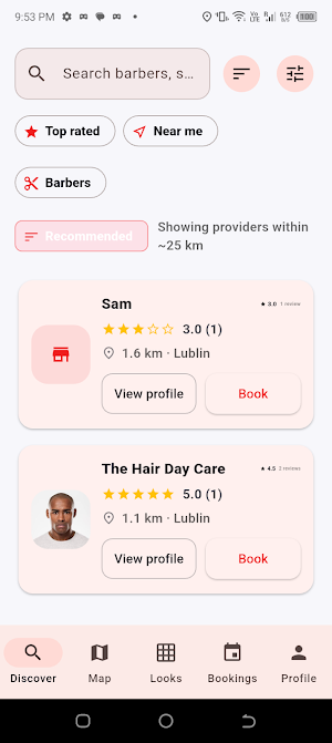 Crown and Comb - Salon Booking Screenshot 1