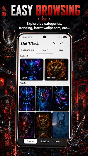 Oni Mask Wallpapers Live 4K Screenshot 3