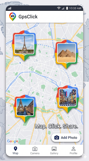 GPS Click – GPS Map Camera Screenshot 1