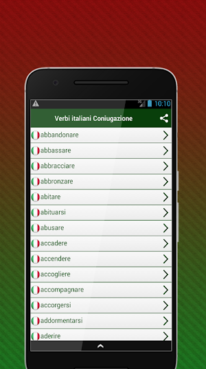 Verbi italiani Coniugazione Screenshot 1