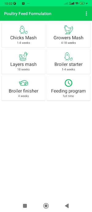 Poultry Feed Formulation Screenshot 1