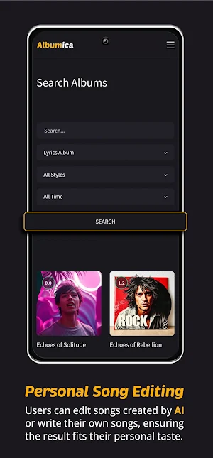 Albumica – AI Lyrics Screenshot 3