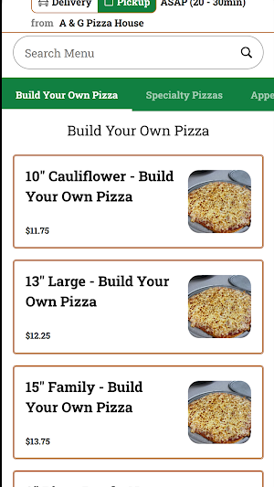 A and G Pizza Franklin Screenshot 1
