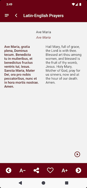 Latin-English Prayers Screenshot 2