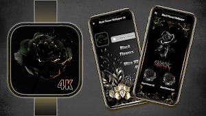 Black Flower Wallpaper Screenshot 0