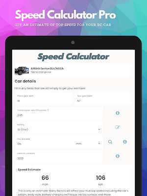 RC Speed Calculator Pro Screenshot 3