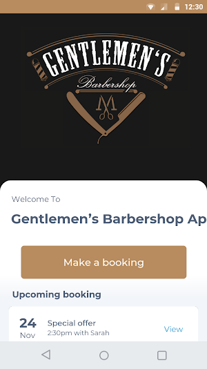 Gentlemen’s Barbershop App Screenshot 0