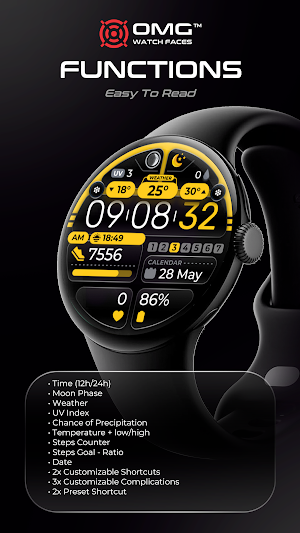 Digital Watch Face - OMG 376 Screenshot 1