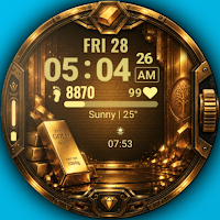 A015 Golden Digital Watch Face