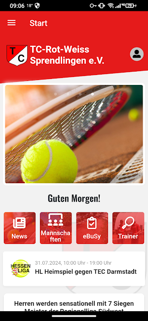 TC-Rot-Weiss Sprendlingen e.V. Screenshot 1