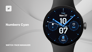 Numbers Cyan Watch Face Screenshot 0
