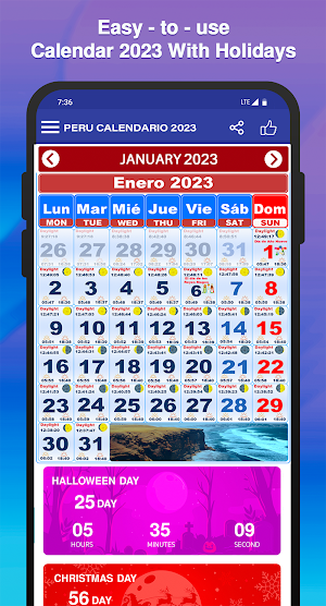 Peru Calendario 2023 Screenshot 1