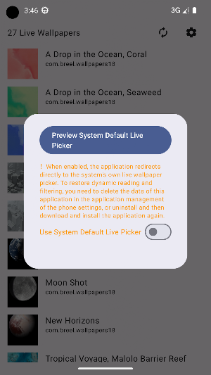 Live Wallpaper Picker Screenshot 1