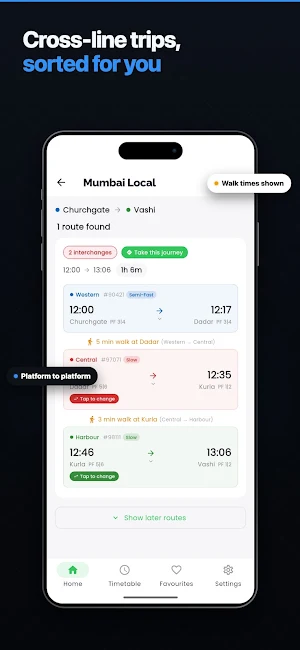 Mumbai Local: Train Timetable Screenshot 2