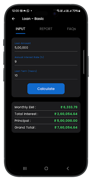 Financial Calculator App Screenshot 1