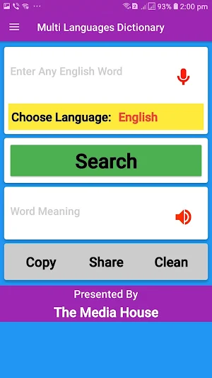 Eng Multi Languages Dictionary Screenshot 1
