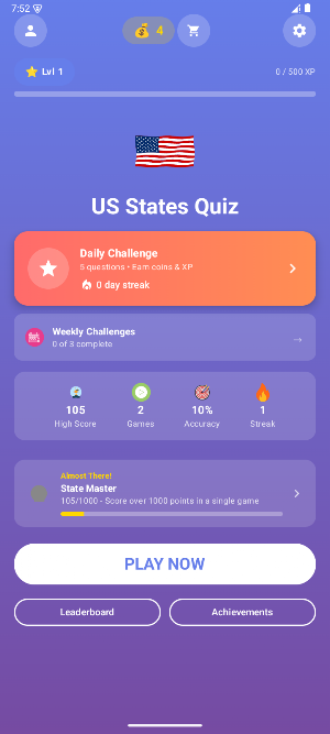 US States Quiz – Trivia Game Screenshot 0