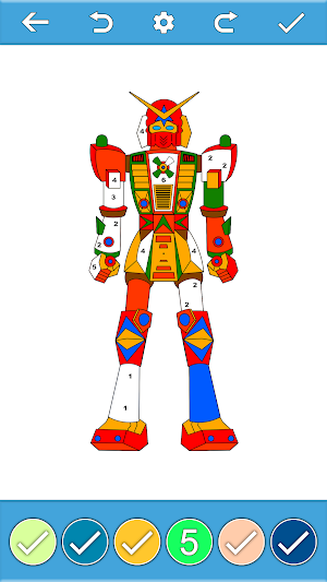 Robots Color By Number Pages Screenshot 1