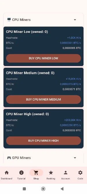 IDLE Bitcoin Mining Screenshot 2