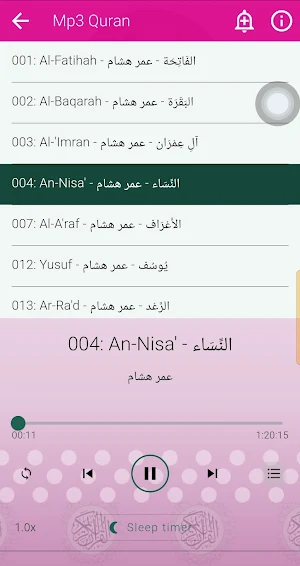 Omar Hisham Mp3 Quran Screenshot 2