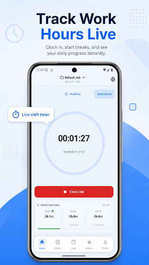 Hours Tracker - Time Clock Screenshot 0
