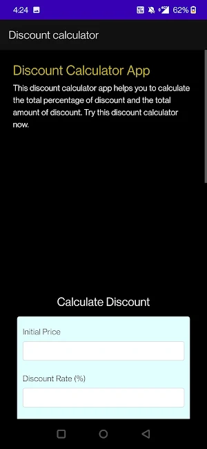 Discount Calculator App Screenshot 0