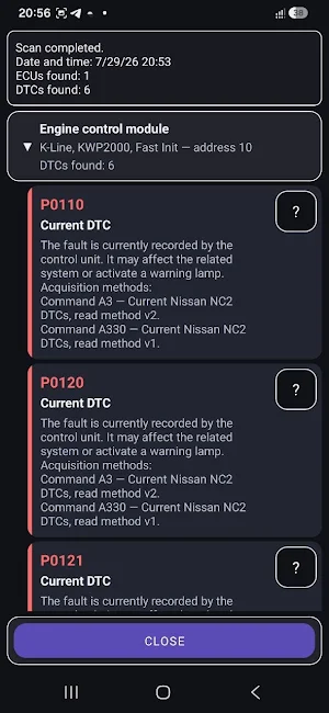 OBD2 ELM327 DTC Reader Screenshot 0